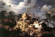 Roelant Savery Horses and Oxen Attacked by Wolves oil painting on canvas